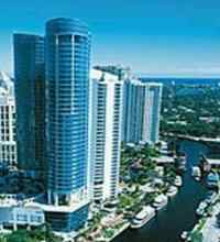 las olas river house 42-story residential skyscraper towers over downtown Fort Lauderdale skyline